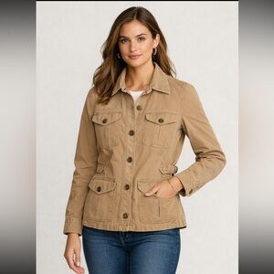 Lauren Ralph Lauren Corduroy Collar Safari Field Work Chore Utility Jacket 8
